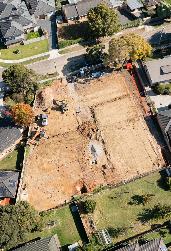 birds eye view of vacant lot ready for purchase with a lot loan