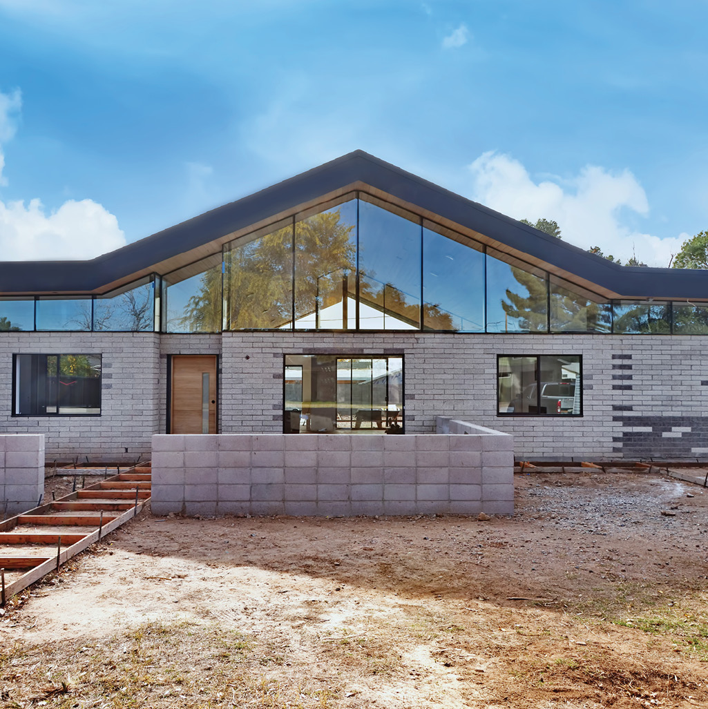 brick home being built with a construction loan