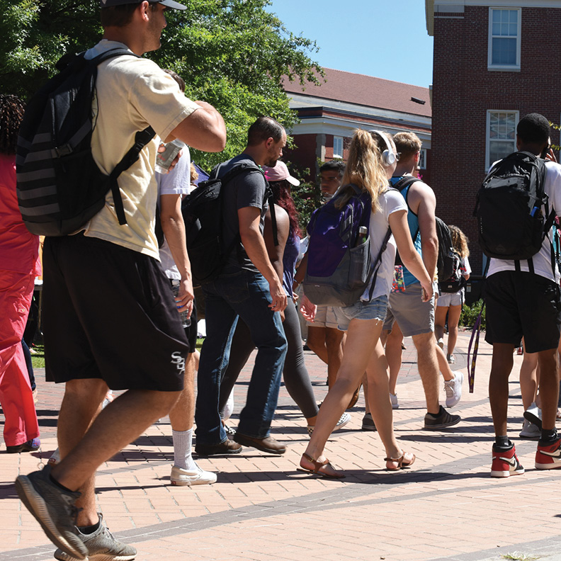 group of students walking in arizona