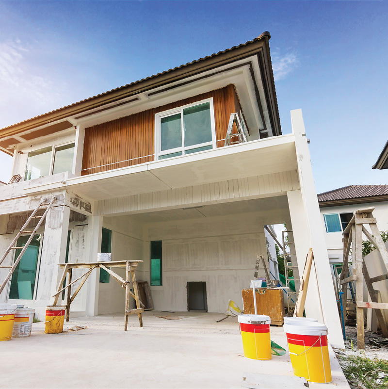 home being remodeled with a home equity line of credit