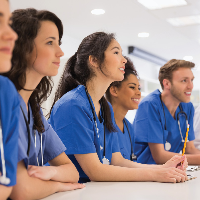 medical students sitting in class