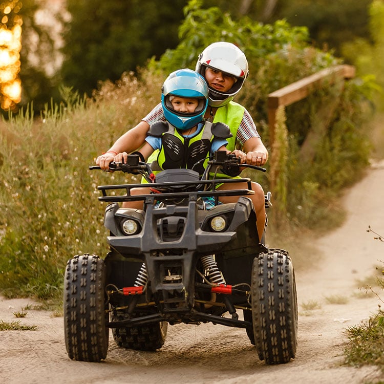 Mother and Son on ATV Adventure